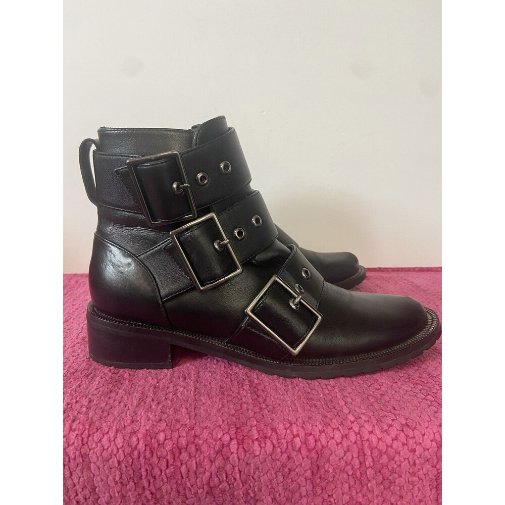Blondo Camila Leather Waterproof Biker Moto Boots/Booties Black Size 7